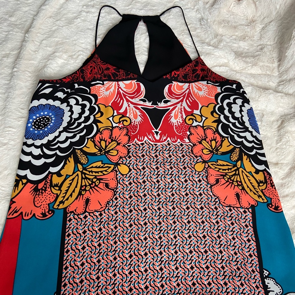 Express Barcelona Reversible Black/Multi colored print Size M Spaghetti Straps